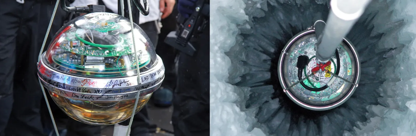 IceCube имеет тысячи датчиков, похороненных глубоко под антарктическим льдом, например, тот, что слева (подписан исследователями и инженерами). В любой момент времени лишь немногие из этих датчиков предоставляют полезные данные для охотников за нейтрино, поэтому исследователям нужен был инструмент, который помог бы им отделить ненужные данные. ФОТОГРАФИИ: РОБЕРТ ШВАРЦ/NSF/QUANTA 